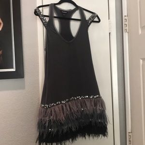 Gorgeous dress with feathers worn once!